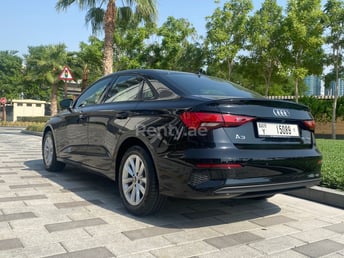 Black Audi A3 for rent in Abu-Dhabi 1