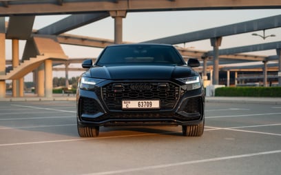 Black Audi RSQ8 for rent in Dubai 2