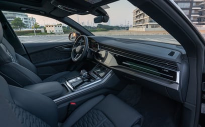 Black Audi RSQ8 for rent in Dubai 5