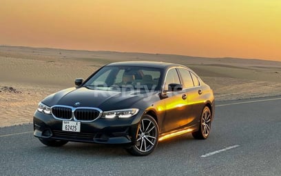 Black BMW 3 Series for rent in Sharjah