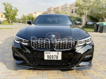 Black BMW 3 Series for rent in Abu-Dhabi 3