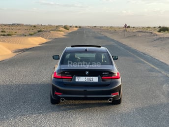 Black BMW 3 Series for rent in Dubai 3
