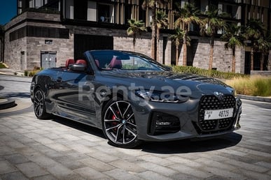 Dark Grey BMW 430i cabrio for rent in Sharjah 0