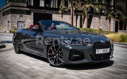 Dark Grey BMW 430i cabrio for rent in Sharjah