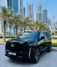 Black Cadillac Escalade for rent in Dubai 1