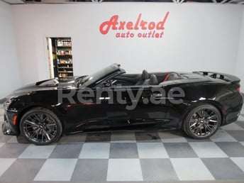 Black Chevrolet Camaro convertible for rent in Sharjah 3