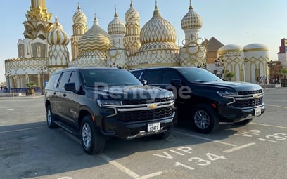 Black Chevrolet Suburban for rent in Abu-Dhabi