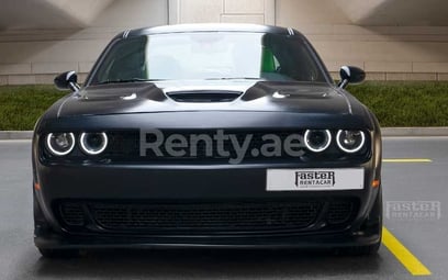 Black Dodge Challenger for rent in Sharjah