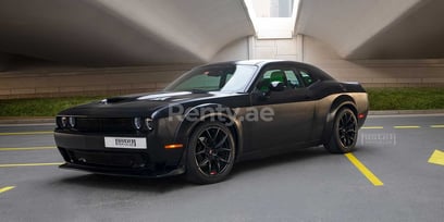 Black Dodge Challenger for rent in Dubai 0