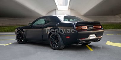 Black Dodge Challenger for rent in Dubai 1