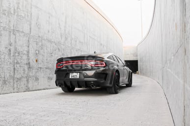 Black Dodge Charger for rent in Dubai 2