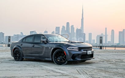 Black Dodge Charger for rent in Dubai