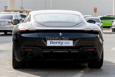 Black Ferrari Roma for rent in Sharjah 3