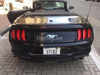 Black Ford Mustang Convertible for rent in Dubai 4