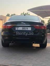 Black Jaguar XF for rent in Dubai 2