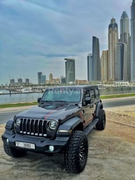 Black Jeep Wrangler for rent in Dubai 3