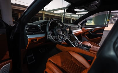 Black Lamborghini Urus for rent in Abu-Dhabi 3