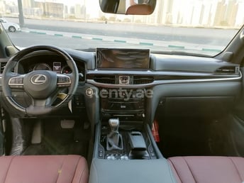 Black Lexus LX 570S for rent in Dubai 2