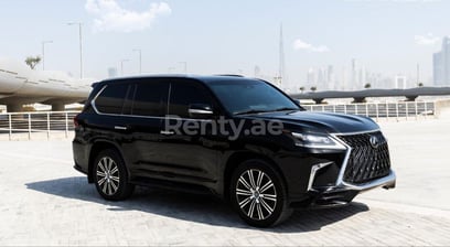 Black Lexus LX 570S for rent in Dubai 3