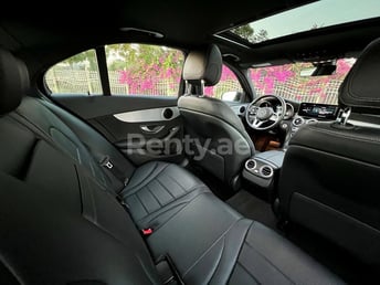 Black Mercedes C300 for rent in Abu-Dhabi 2