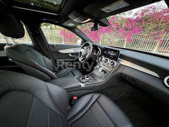 Black Mercedes C300 for rent in Abu-Dhabi 3