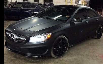 Black Mercedes C43 for rent in Dubai