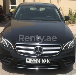 Black Mercedes E Class for rent in Abu-Dhabi