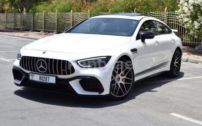 White Mercedes GT 63 S 4MATIC for rent in Sharjah