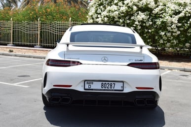 White Mercedes GT 63 S 4MATIC for rent in Dubai 2