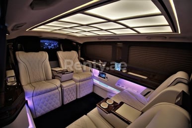 Black Mercedes Vito VIP for rent in Dubai 2