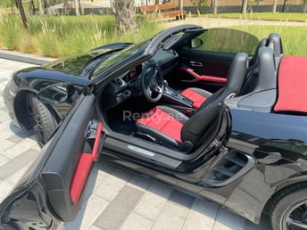 Black Porsche Boxster 718 for rent in Dubai 4