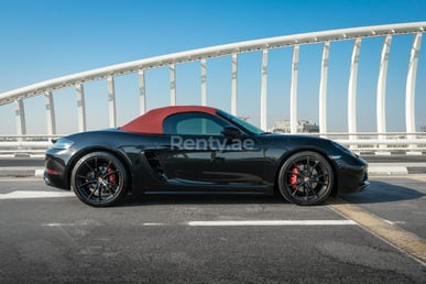 Black Porsche Boxster GTS for rent in Dubai 1