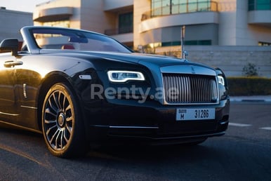 Black Rolls Royce Dawn Black Badge for rent in Dubai 0