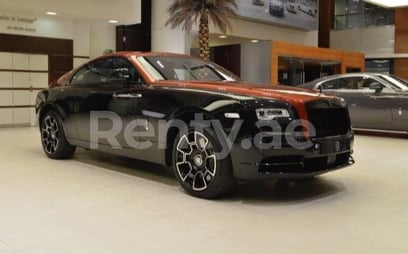 أسود Rolls Royce Wraith-BLACK BADGE ADAMAS 1 OF 40 للإيجار في Dubai