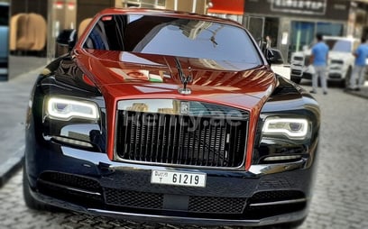 Black Rolls Royce Wraith- BLACK BADGE for rent in Abu-Dhabi