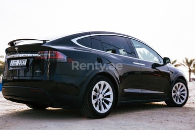 Black Tesla Model X for rent in Dubai 2