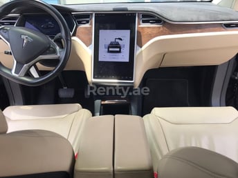 Black Tesla Model X for rent in Dubai 3