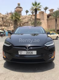 Black Tesla Model X for rent in Dubai 5