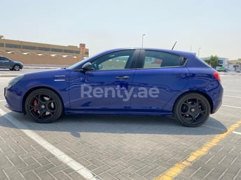 Blue Alfa Romeo Giulietta for rent in Dubai 2