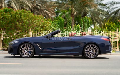Dark Blue BMW 840i cabrio for rent in Dubai 0