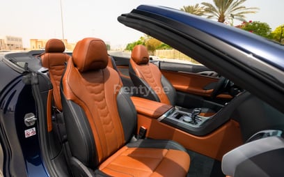 Dark Blue BMW 840i cabrio for rent in Dubai 4