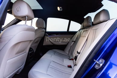 Blue BMW 5 Series for rent in Sharjah 3