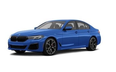 Blue BMW 5 Series for rent in Dubai