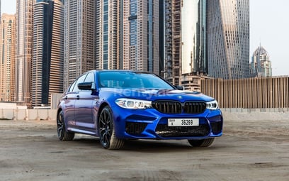 Blue BMW 5 Series for rent in Abu-Dhabi