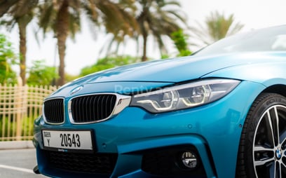 Blue BMW 430i  cabrio for rent in Dubai 2