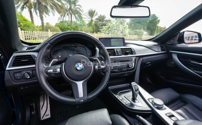 Blue BMW 430i  cabrio for rent in Dubai 5