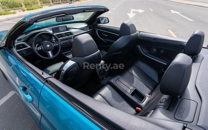 Blue BMW 430i  cabrio for rent in Dubai 6