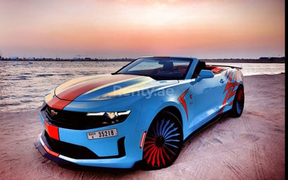 Blue CAMARO GULF LIVERY EDITION for rent in Abu-Dhabi