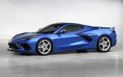 Blue Chevrolet Corvette Stingray for rent in Dubai