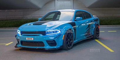Blue Dodge Charger for rent in Dubai 0